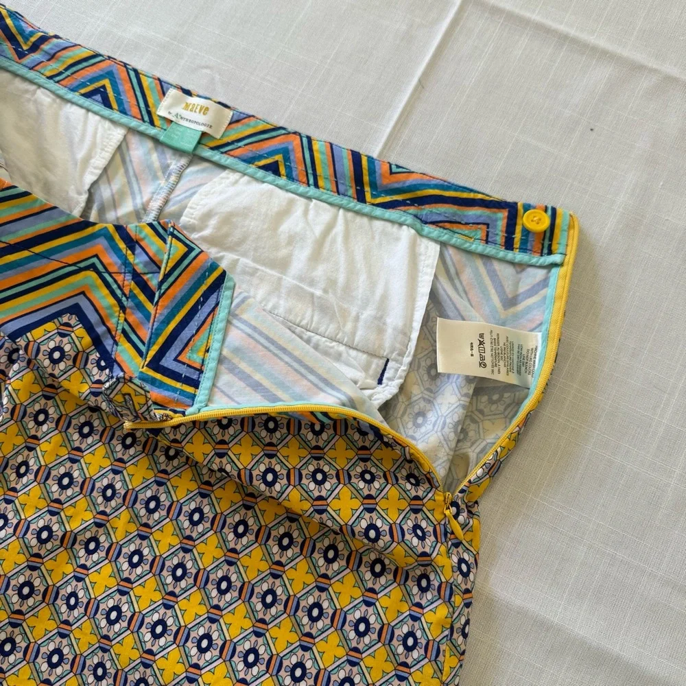 Anthropologie Maeve High Rise Relaxed Shorts Cotton Womens Size 16W Multicolor - Picture 9 of 11